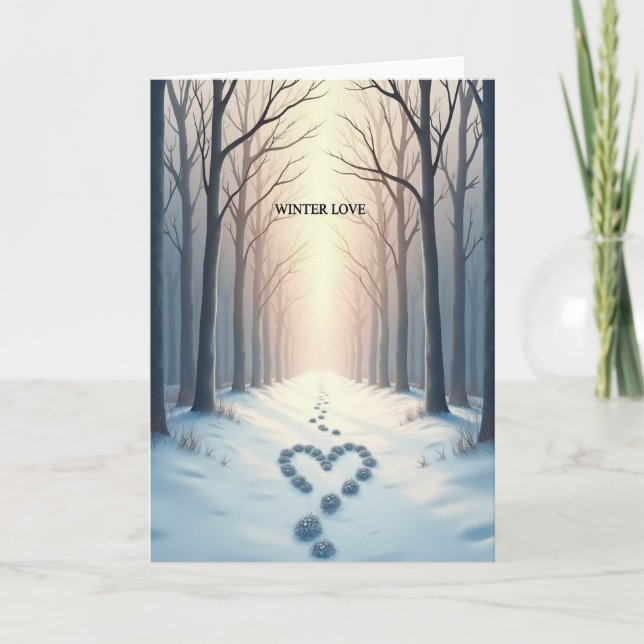 Simple Winter Love Heart Card (Front)