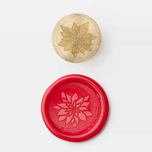 Simple Winter Poinsettia Flower  Wax Seal Stamp