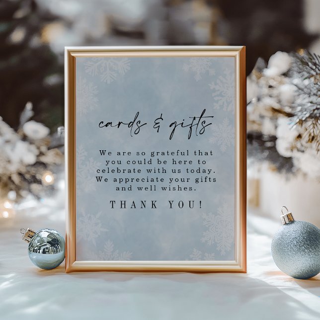 Simple Winter Snowflakes Shower Cards & Gifts Poster (Creator Uploaded)