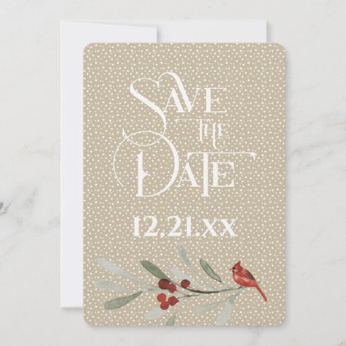 Simple Winter Wedding _ Save the Date _ Cardinal