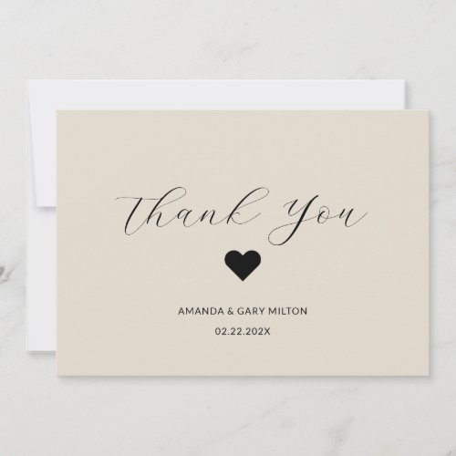 Simple  Winter White Wedding Thank You Invitation