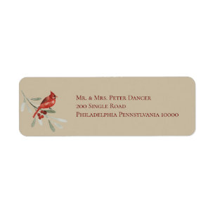Simple Winter with Cardinal Christmas Label