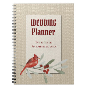 Simple Winter with Cardinal Wedding Planner Notebook