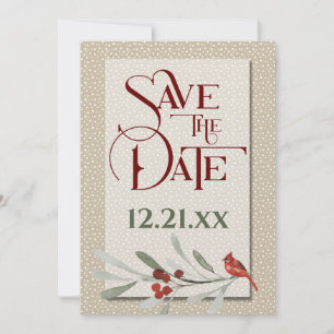 Simple Winter with Engagement Photo Wedding Save The Date