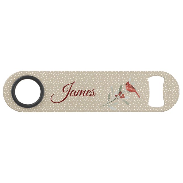 Simple Winters | Cardinal | Wedding Bar Key (Front (Horizontal))