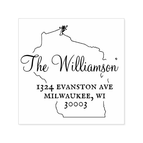 Simple Wisconsin Return Address Stamp Self_Inking