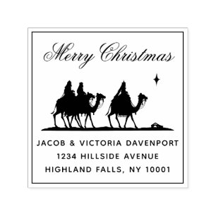 Simple Wise Men Nativity Christmas Return Address Self-inking Stamp