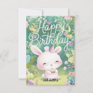 Simple Wishes Bunny Digital Birthday Card
