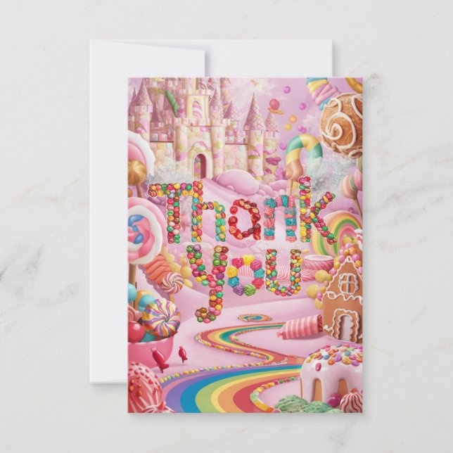 Simple Wishes Candyland thank you card  (Front)