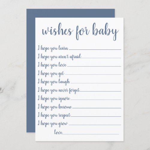Simple Wishes for Baby  Dusty Blue Keepsake Card