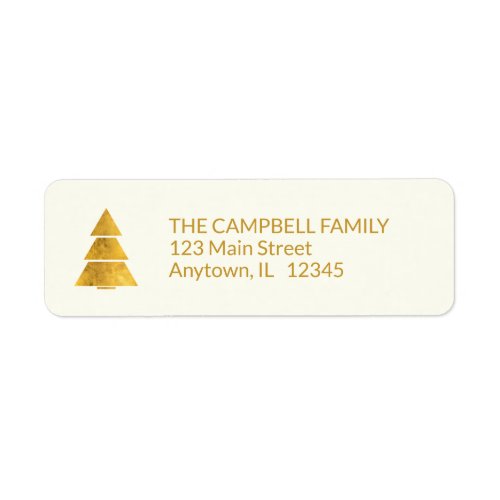 Simple Wishes  Gold Christmas Tree Return Address Label