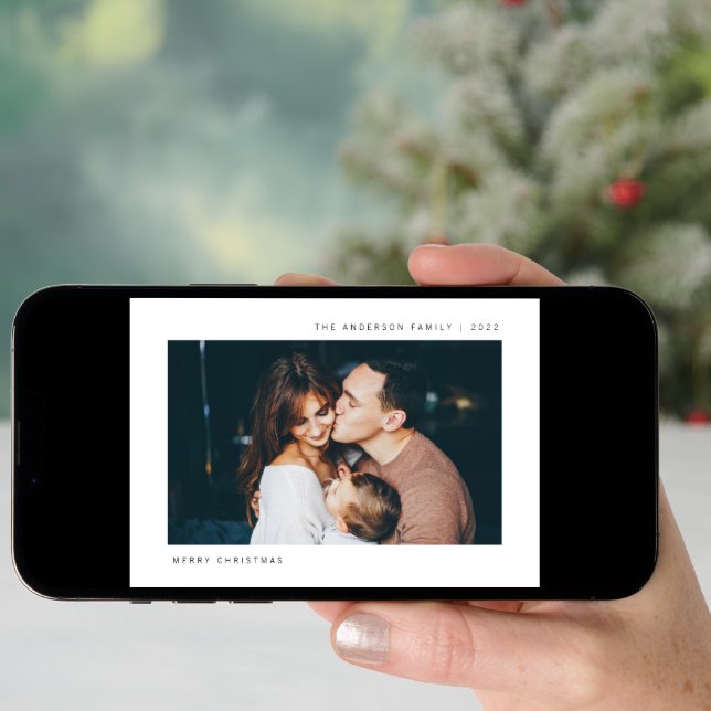 Simple Wishes | Minimalist Two Photo Holiday Card (Front Digital)