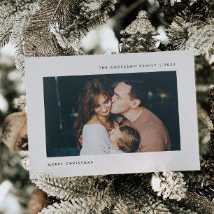 Simple Wishes Minimalist Two Photo Holiday Letterpress Photo Cards