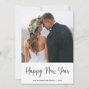 Simple Wishes Photo Happy New Year Holiday Card