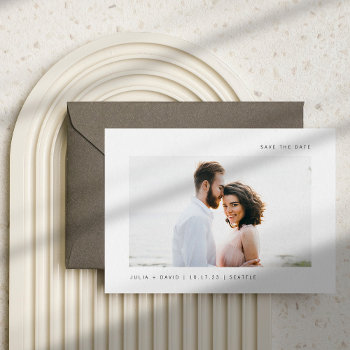 Simple Wishes | Photo Wedding Save The Date Magnetic Invitation by Customize_My_Wedding at Zazzle