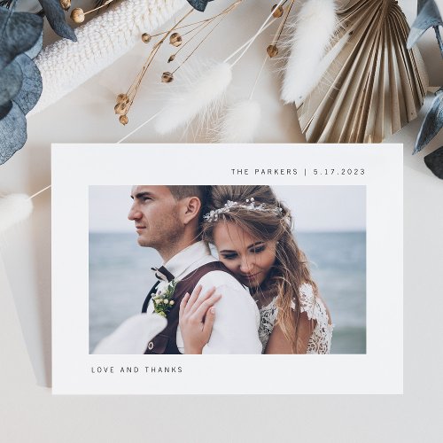 Simple Wishes  Photo Wedding Thank You Magnetic Invitation
