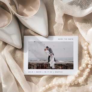 Simple Wishes Two Photo Wedding Save The Date Letterpress Photo Cards