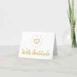 Simple With Gratitude Heart Typography Thank You Card