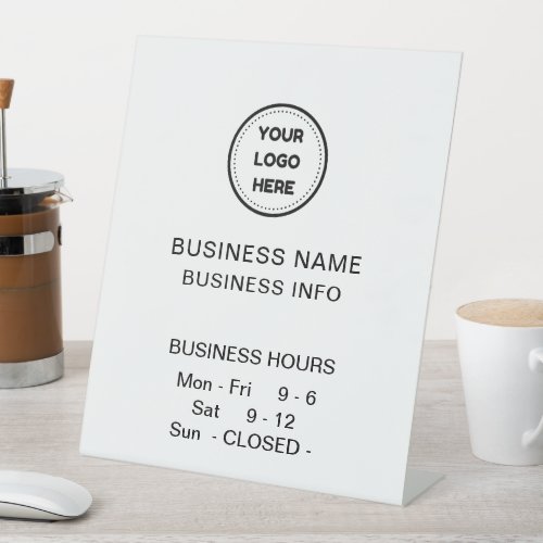 Simple With Logo Business Hours Business Pedestal Sign