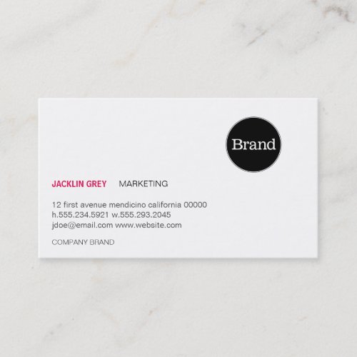 Simple with Logo hot pink Business Card