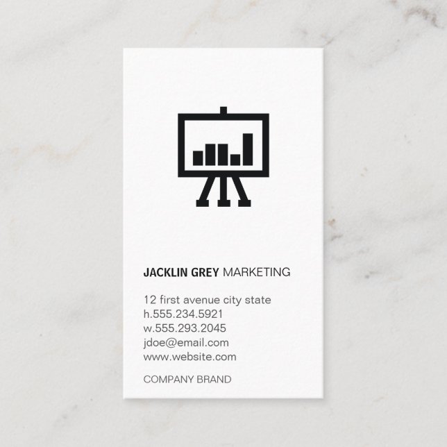 Simple with Logo (slate grey) Business Card (Front)