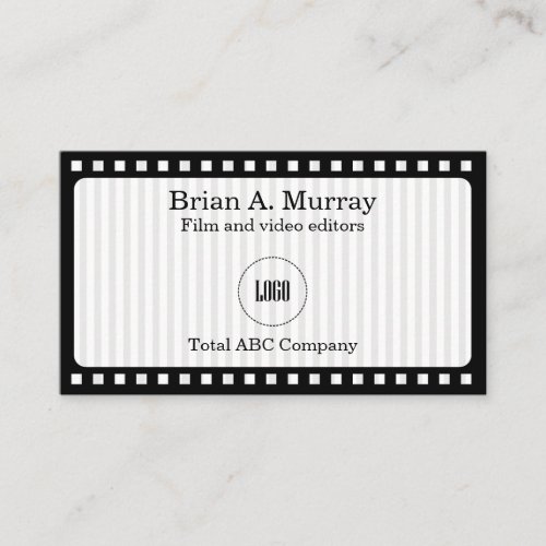 Simple with Modern Film and Video Reel  Business Card