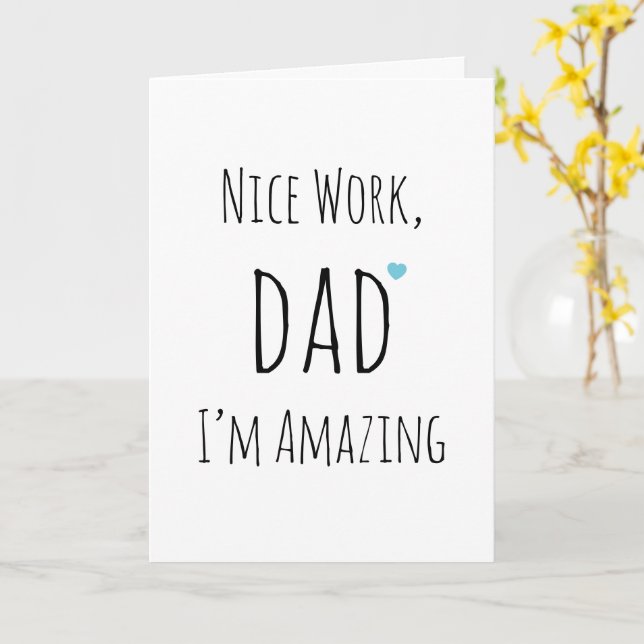 Simple Witty Funny Minimalist Fathers Day Greeting Card (Yellow Flower)