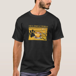 Simple Woman That Loves Coffee & Dog Care Nurse T-Shirt
