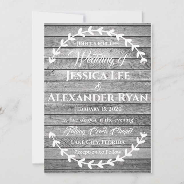 Simple Wood Background Invitation (Front)