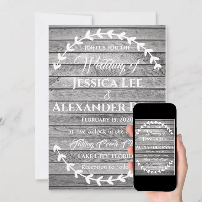Simple Wood Background Invitation Zazzle