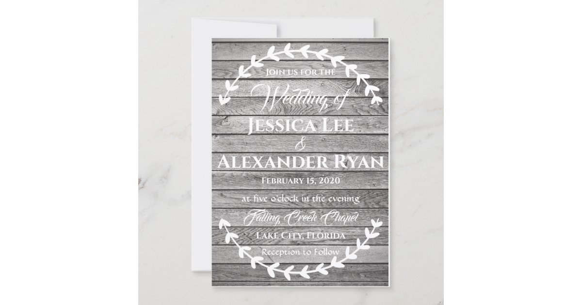 Simple Wood Background Invitation Zazzle
