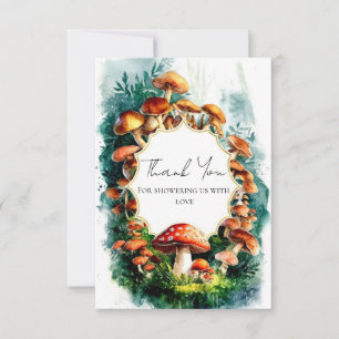 Simple Woodland Mushroom Baby Shower Thank You Card