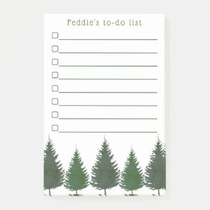 Simple Woodland Pine Trees Post-it Notes