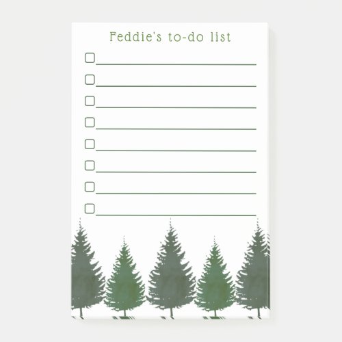 Simple Woodland Pine Trees Post_it Notes
