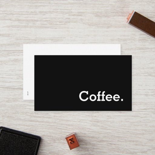 Customizable Simple Word Dark Loyalty Coffee Punch-Card Business Card Template