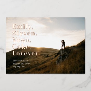 Simple Word List Save The Date Big Photo Card by 2BirdStone at Zazzle
