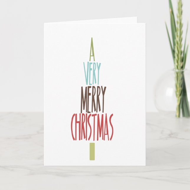 simple words christmas tree cards (Front)