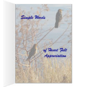 Simple Words of Heart Felt Appreciation (Inside (Right))