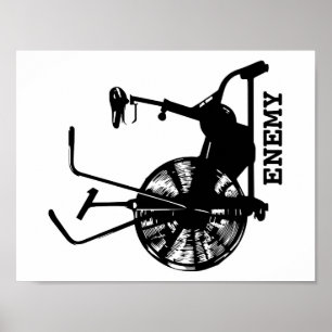 Simple Workout Black White Funny Gym Humor Poster