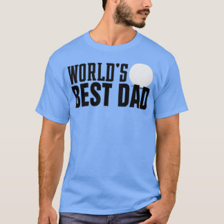 Simple Worlds Best Dad Typography with Golf Ball T-Shirt
