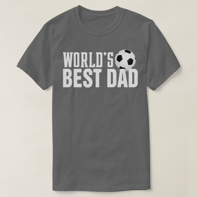 Simple Worlds Best Dad Typography with Soccer Ball T-Shirt (Design Front)