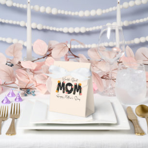 Simple World's Best Mom Mother's Day Calligraphy   Favor Boxes