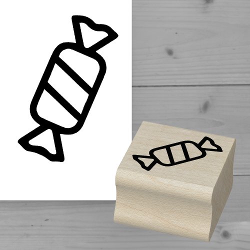 Simple Wrapped Lolly Miniature Rubber Stamp