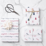 Simple Wrapping Paper Flat Sheet Set of 3<br><div class="desc">Simple Red White Blue Wrapping Paper Flat Sheet Set of 3</div>