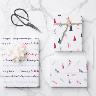 Simple Wrapping Paper Flat Sheet Set of 3