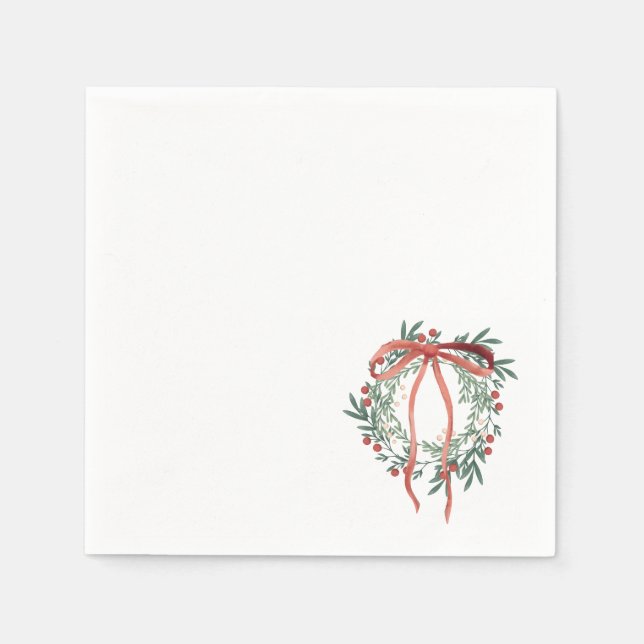 Simple Wreath Cocktail Napkins (Front)