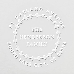 Simple Wreath Elegant Family Return Address Embosser