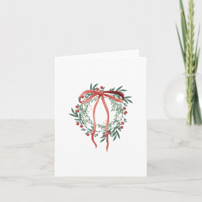Simple Wreath Greeting Card (Front)