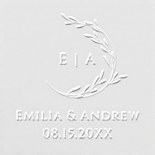 Simple Wreath Minimalist Monogram Embosser