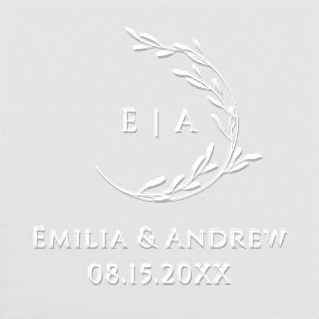 Simple Wreath Minimalist Monogram Embosser (Design)
